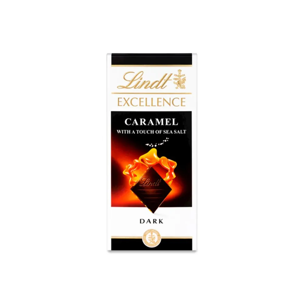LINDT DARK SALTED CARAMEL 100G