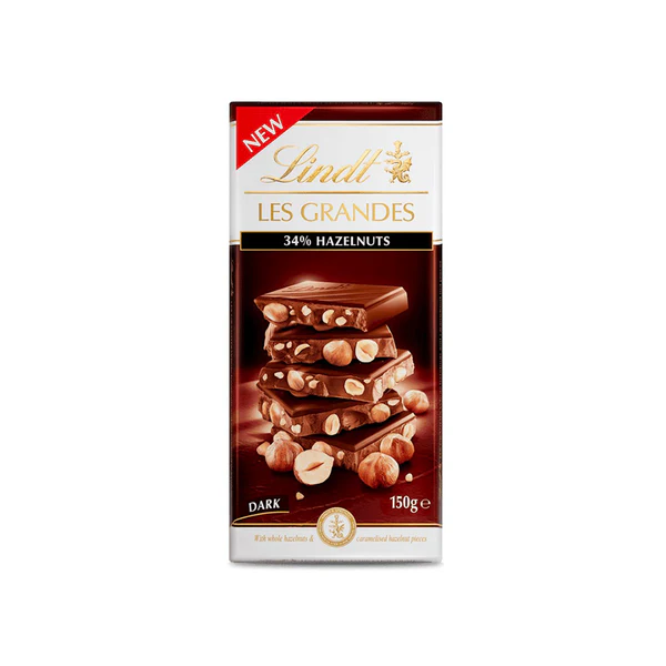 LINDT LES GRANDES HAZELNUT  DARK 150G