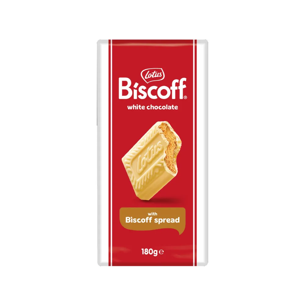 [15410126823759 / 5410126673753] LOTUS BISCOFF WHITE CHOCOLATE WITH BISCOFF SPREAD180G