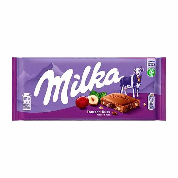 MILKA RAISINS AND NUTS 100G