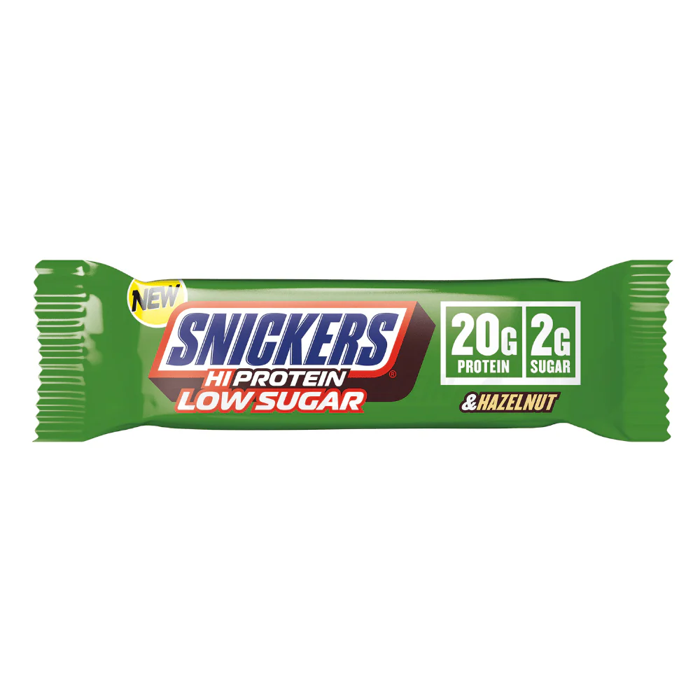[5056357999516 / 5056357999523] SNICKERS HI PROTEIN HAZELNUT LOW SUGAR BAR 57G