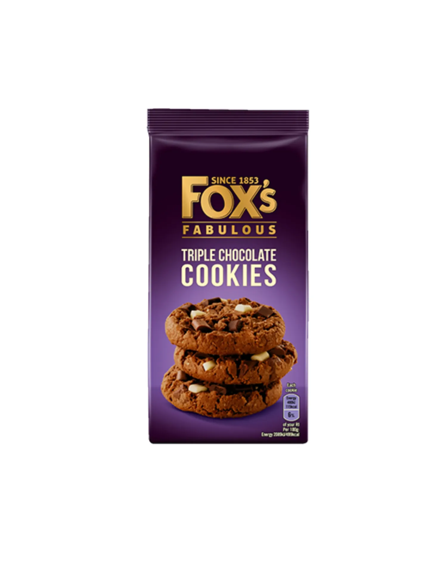 [15010035000694 / 5010035000697] FOX'S TRIPLE CHOCOLATE COOKIES 180G