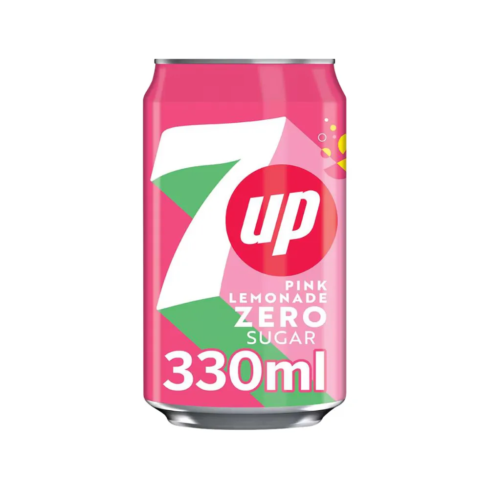 7UP PINK LEMONADE ZERO SUGAR 330ML