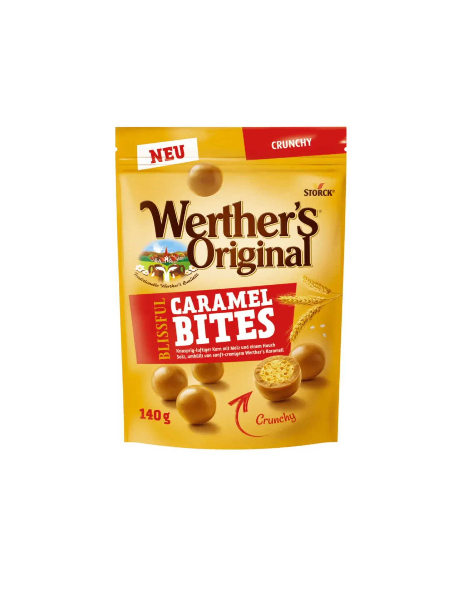 [4014400176049 / 4014400933642] WERTHERS ORIGINAL CARAMEL BITES CRUNCHY 140G