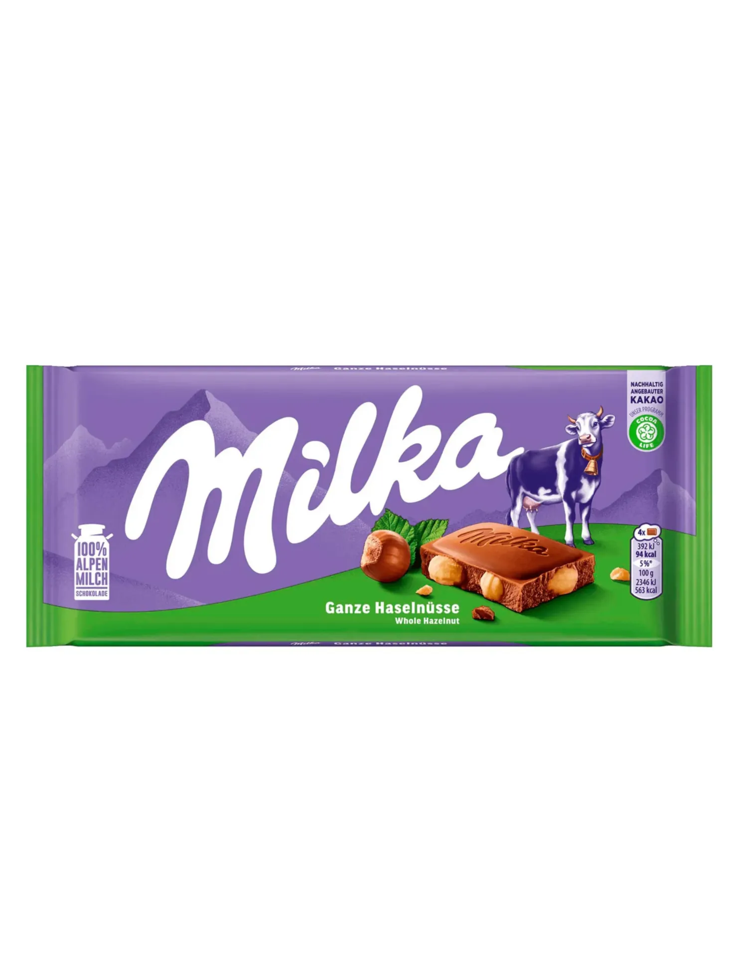 MILKA WHOLE HAZELNUT 95G